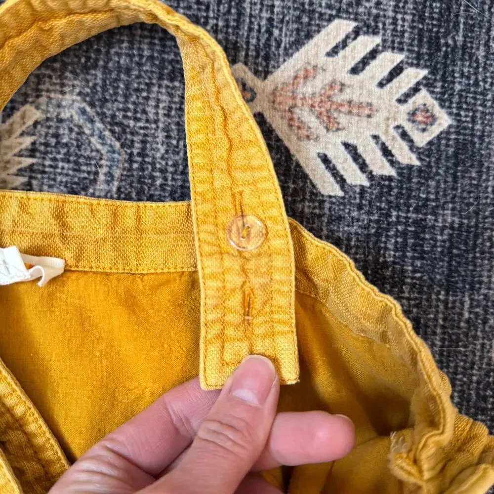 C&C California Yellow Overalls Linen Blend Women’s Size 4 - Picture 9 of 12